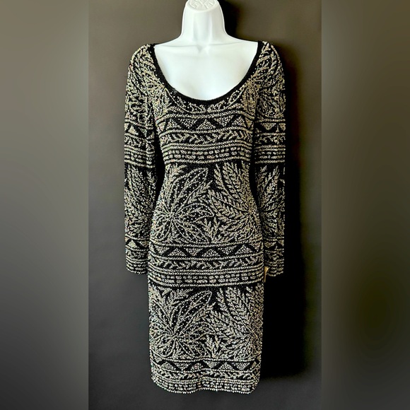 Naeem Khan beaded cocktail dress pure silk 8 with tags. Saks Fifth Avenue. - Picture 1 of 16